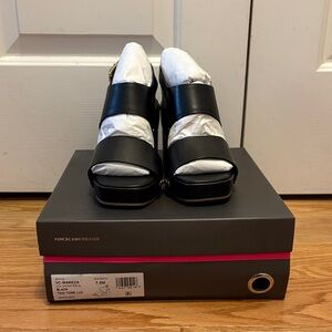 Vince Camuto Black and Gold Luxe Sandals